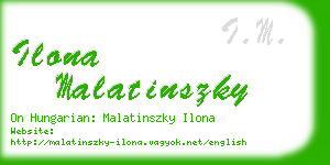 ilona malatinszky business card